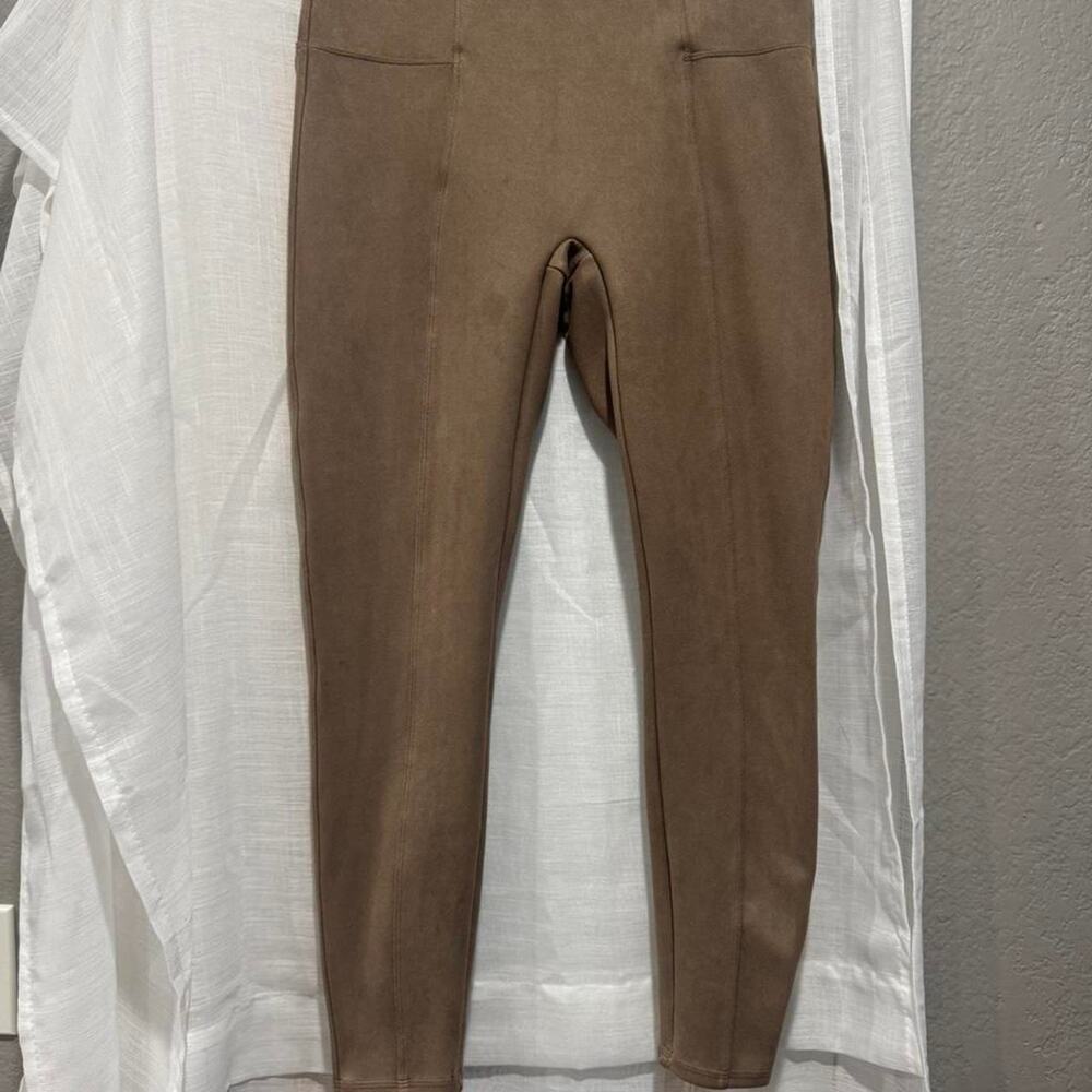 Spanx brown faux leather leggings